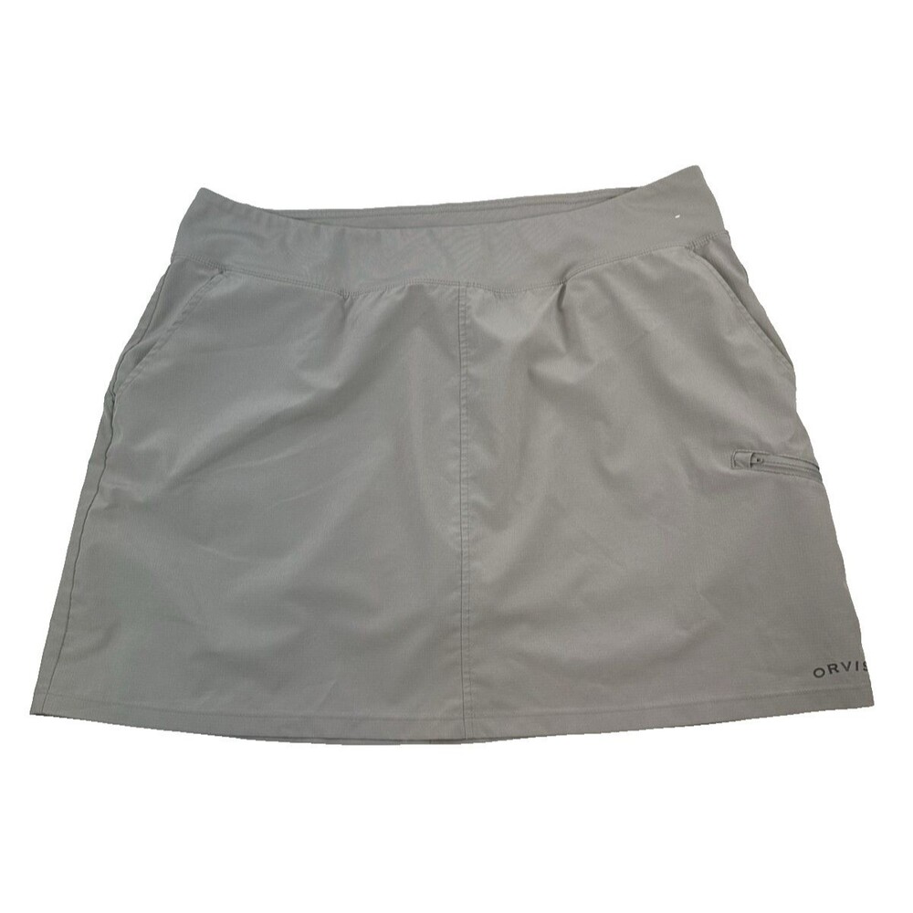 Orvis Skort Skirt Gray Active Casual Sporty Travel Comfort Pockets Easy Women XL